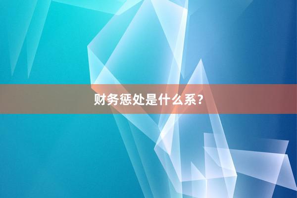 财务惩处是什么系？